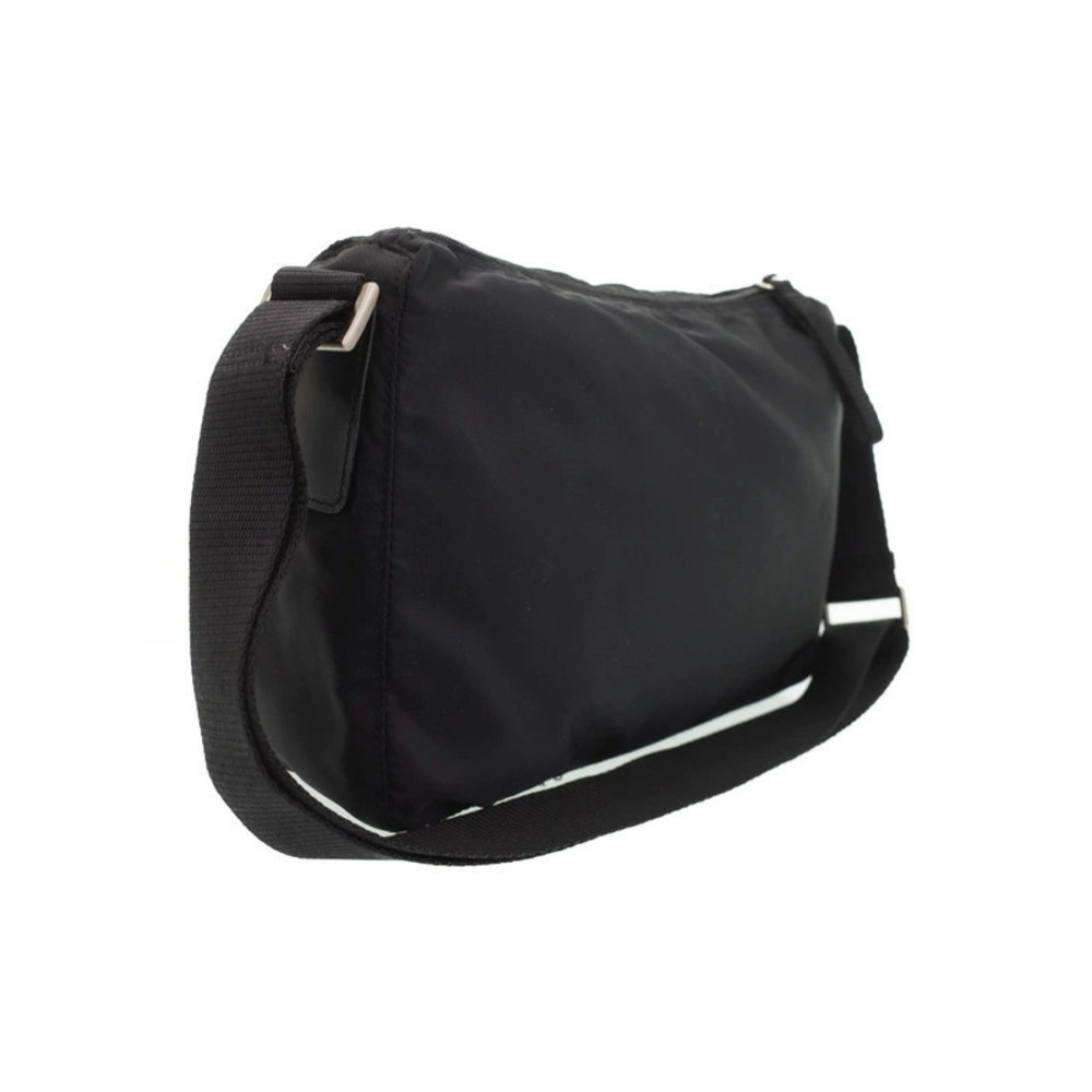 Prada Front Zip Messenger Bag Black Tessuto - Picture 2 of 9